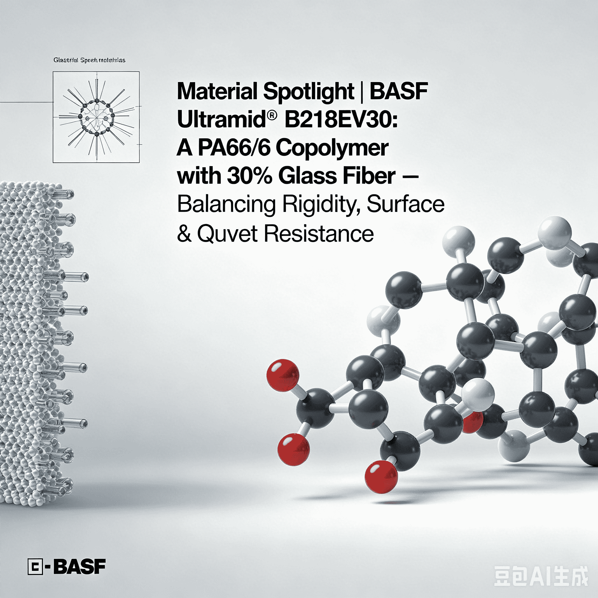 จุดเด่นของวัสดุ | BASF Ultramid® B218EV30: โคโพลีเมอร์ PA66/6 พร้อมใยแก้ว 30% – ปรับสมดุลความแข็งแกร่ง คุณภาพพื้นผิว และทนความร้อน